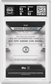 Dennis Eckersley from the 2019 Topps Diamond Icons set featuring a Red parallel graded by Arena Club and given an overall grade of 8.5.