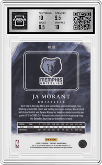 Ja Morant	 from the 2024-25 Panini Origins set featuring a Gold parallel and given an overall grade of 10.