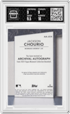 Jackson Chourio from the 2024 Topps Museum Collection set graded by Arena Club and given an overall grade of 9.5.