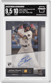Jackson Chourio from the 2024 Topps Museum Collection set graded by Arena Club and given an overall grade of 9.5.