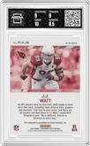 J.J. Watt from the 2022 Panini Contenders Optic set featuring a Blue parallel graded by Arena Club and given an overall grade of 9.