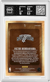 Victor Wembanyama from the 2023-24 Panini Contenders Optic set graded by Arena Club and given an overall grade of 9.5.