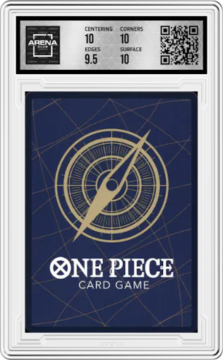 Silvers Rayleigh from the 2025 One Piece set graded by Arena Club and given an overall grade of 10.