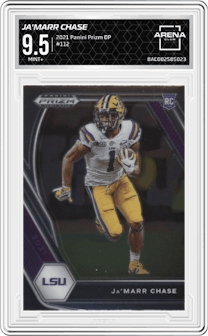 Ja'Marr Chase from the 2021 Panini Prizm Draft Picks set graded by Arena Club and given an overall grade of 9.5.