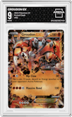 Groudon EX from the 2015 Pokemon XY set graded by Arena Club and given an overall grade of 9.