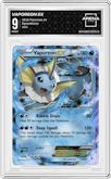 Vaporeon EX from the 2016 Pokemon XY set graded by Arena Club and given an overall grade of 9.