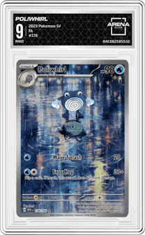 Poliwhirl from the 2023 Pokemon SV set graded by Arena Club and given an overall grade of 9.