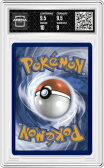 N's Reshiram from the 2025 Pokemon SV set featuring a Enhanced Booster Box parallel graded by Arena Club and given an overall grade of 9.5.