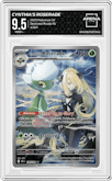 Cynthia's Roserade from the 2025 Pokemon SV set graded by Arena Club and given an overall grade of 9.5.