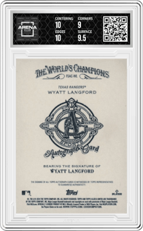 Wyatt Langford from the 2024 Topps Allen & Ginter set and given an overall grade of 9.5.