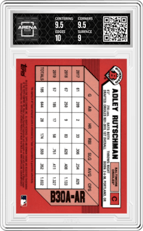 Adley Rutschman from the 2019 Bowman Draft set and given an overall grade of 9.5.