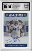 Dwight Freeney from the 2020 Panini Contenders Optic set graded by Arena Club and given an overall grade of 10.