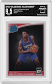 Shai Gilgeous-Alexander from the 2018-19 Panini Donruss Optic set graded by Arena Club and given an overall grade of 9.5.