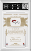 KJ Hamler from the 2020 Panini Flawless set featuring a Sapphire parallel graded by Arena Club and given an overall grade of 9.5.
