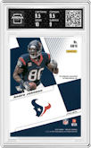 Andre Johnson from the 2020 Panini Mosaic set featuring a Choice Fusion Red parallel graded by Arena Club and given an overall grade of 9.5.