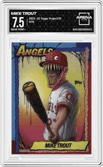 Mike Trout from the 2021-22 Topps Project70 set graded by Arena Club and given an overall grade of 7.5.