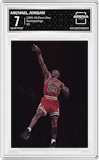 Michael Jordan from the 1993-94 Fleer Ultra set graded by Arena Club and given an overall grade of 7.
