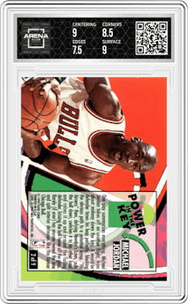 Michael Jordan  from the 1993-94 Fleer Ultra set graded by Arena Club and given an overall grade of 8.
