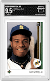 Ken Griffey Jr. from the 1989 Upper Deck set graded by Arena Club and given an overall grade of 9.5.