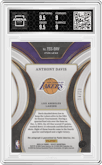 Anthony Davis from the 2023-24 Panini Select  set featuring a Gold Prizm parallel graded by Arena Club and given an overall grade of 9.5.