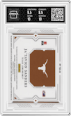 Ja'Tavion Sanders from the 2024 Panini National Treasures Collegiate set featuring a Gold parallel graded by Arena Club and given an overall grade of 9.