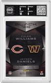 Jayden Daniels/Caleb Williams from the 2024 Panini Black set graded by Arena Club and given an overall grade of 9.5.