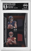 Jayden Daniels/Caleb Williams from the 2024 Panini Black set graded by Arena Club and given an overall grade of 9.5.