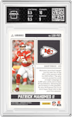 Patrick Mahomes II from the 2024 Panini Luminance set graded by Arena Club and given an overall grade of 9.