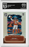 Bo Nix from the 2024 Donruss Optic set graded by Arena Club and given an overall grade of 9.5.