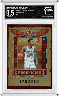 Brandon Miller from the 2023-24 Panini Phoenix set graded by Arena Club and given an overall grade of 9.5.