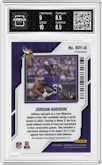 Jordan Addison from the 2023 Panini Contenders Optic set graded by Arena Club and given an overall grade of 9.