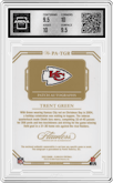 Trent Green from the 2023 Panini Flawless set featuring a Sapphire parallel graded by Arena Club and given an overall grade of 10.