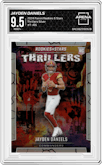 Jayden Daniels from the 2024 Panini Rookies & Stars set featuring a Silver parallel graded by Arena Club and given an overall grade of 9.5.