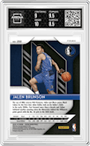 Jalen Brunson from the 2018-19 Panini Prizm set featuring a Silver Prizm parallel graded by Arena Club and given an overall grade of 9.