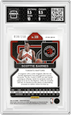 Scottie Barnes from the 2021-22 Panini Prizm  set featuring a Fast Break Blue parallel graded by Arena Club and given an overall grade of 9.5.