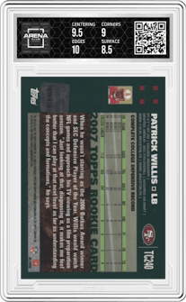 Patrick Wills from the 2007 Topps Chrome set graded by Arena Club and given an overall grade of 9.