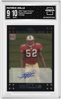 Patrick Wills from the 2007 Topps Chrome set graded by Arena Club and given an overall grade of 9.