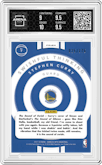 Stephen Curry from the 2017-18 Panini Donruss Optic set featuring a Lime Green parallel graded by Arena Club and given an overall grade of 9.5.