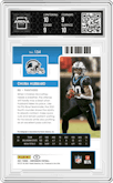 Chuba Hubbard from the 2021 Panini Contenders   set featuring a Reverse Ticket SSP parallel graded by Arena Club and given an overall grade of 9.5.