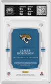 James Robinson from the 2020 Panini National Treasures set graded by Arena Club and given an overall grade of 9.5.