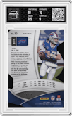 Josh Allen from the 2021 Panini Spectra set featuring a Die-Cut Neon Blue parallel graded by Arena Club and given an overall grade of 9.5.