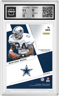 Everson Walls from the 2020 Panini Mosaic set featuring a Choice Fusion Red parallel graded by Arena Club and given an overall grade of 10.