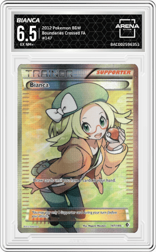 Bianca from the 2012 Pokemon B&W set graded by Arena Club and given an overall grade of 6.5.