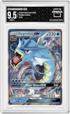 Gyarados GX from the 2019 Pokemon S&M  set graded by Arena Club and given an overall grade of 9.5.