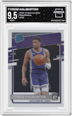 Tyrese Haliburton from the 2020-21 Panini Donruss Optic set graded by Arena Club and given an overall grade of 9.5.