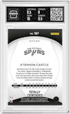 Stephon Castle from the 2024-25 Panini Totally Certified set featuring a Mirror parallel graded by Arena Club and given an overall grade of 9.5.