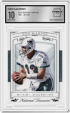 Dan Marino from the 2015 Panini National Treasures set graded by Arena Club and given an overall grade of 10.