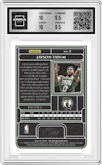 Jayson Tatum from the 2022-23 Panini One and One set featuring a Purple parallel graded by Arena Club and given an overall grade of 10.