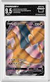 Charizard V from the 2020 Pokemon SWSH set featuring a Champion's Path ETB parallel graded by Arena Club and given an overall grade of 9.5.