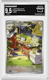 Charjabug from the 2024 Pokemon SV set graded by Arena Club and given an overall grade of 9.5.